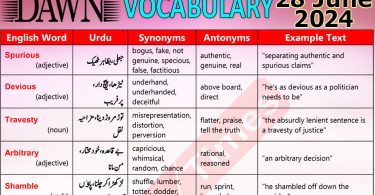 Daily DAWN News Vocabulary with Urdu Meaning (28 June 2024)