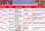 Daily DAWN News Vocabulary with Urdu Meaning (29 June 2024)