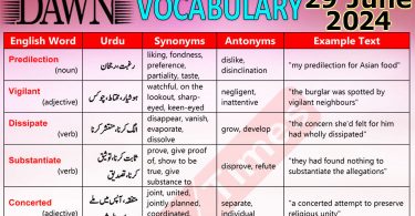 Daily DAWN News Vocabulary with Urdu Meaning (29 June 2024)