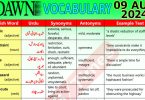 Daily DAWN News Vocabulary with Urdu Meaning (09 August 2024)