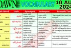 Daily DAWN News Vocabulary with Urdu Meaning (10 August 2024)