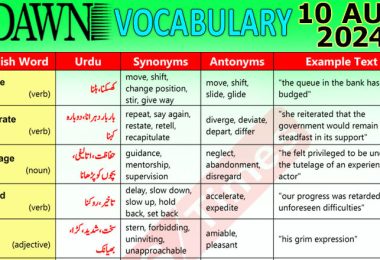 Daily DAWN News Vocabulary with Urdu Meaning (10 August 2024)