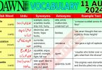 Daily DAWN News Vocabulary with Urdu Meaning (11 August 2024)