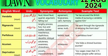 Daily DAWN News Vocabulary with Urdu Meaning (12 August 2024)