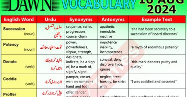 Daily DAWN News Vocabulary with Urdu Meaning (16 August 2024)