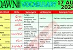 Daily DAWN News Vocabulary with Urdu Meaning (17 August 2024)