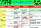 Daily DAWN News Vocabulary with Urdu Meaning (18 August 2024)