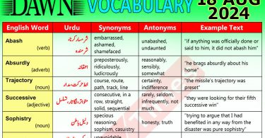 Daily DAWN News Vocabulary with Urdu Meaning (18 August 2024)