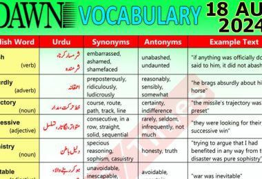 Daily DAWN News Vocabulary with Urdu Meaning (18 August 2024)