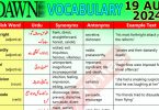 Daily DAWN News Vocabulary with Urdu Meaning (19 August 2024)