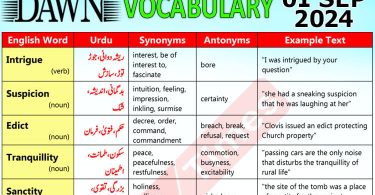 Daily DAWN News Vocabulary with Urdu Meaning (01 September 2024)