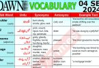 Daily DAWN News Vocabulary with Urdu Meaning (04 September 2024)