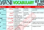 Daily DAWN News Vocabulary with Urdu Meaning (07 September 2024)