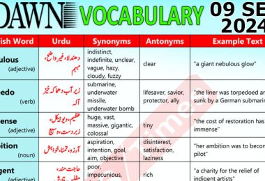 Daily DAWN News Vocabulary with Urdu Meaning (09 September 2024)