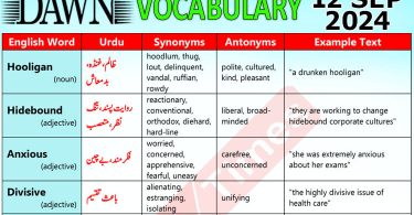 Daily DAWN News Vocabulary with Urdu Meaning (12 September 2024)