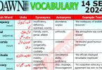 Daily DAWN News Vocabulary with Urdu Meaning (14 September 2024)