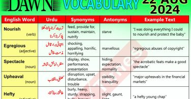 Daily DAWN News Vocabulary with Urdu Meaning (22 August 2024)