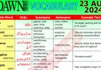 Daily DAWN News Vocabulary with Urdu Meaning (23 August 2024)