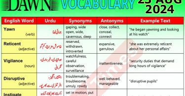 Daily DAWN News Vocabulary with Urdu Meaning (23 August 2024)