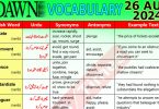 Daily DAWN News Vocabulary with Urdu Meaning (26 August 2024)