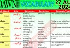 Daily DAWN News Vocabulary with Urdu Meaning (27 August 2024)