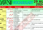 Daily DAWN News Vocabulary with Urdu Meaning (29 August 2024)